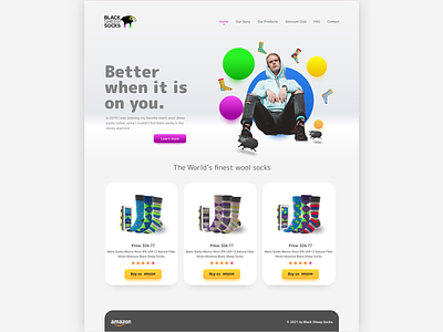 Black Sheep Socks website homepage Revamp figma homepahe ui web design