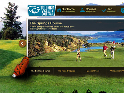 Columbia Valley Golf Trail golf web design website
