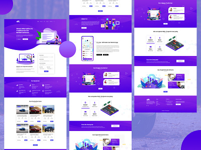 Modern Car Rental Web Template car rental taxi uidesign web template