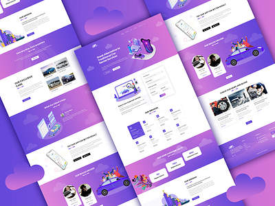 Colorful Car Rental Web Template