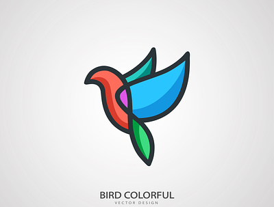 Bird Colorful Logo Design animal animal logo branding design flat icon illustration logo minimal mockup psd vector
