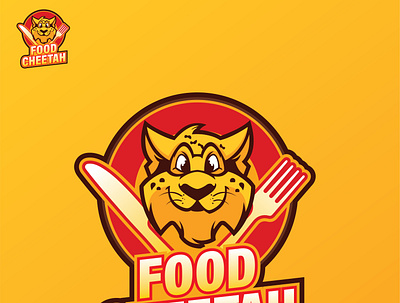 food cheetah branding cheetah logo design flat icon illustration logo logodesign mascotlogo minimal vector