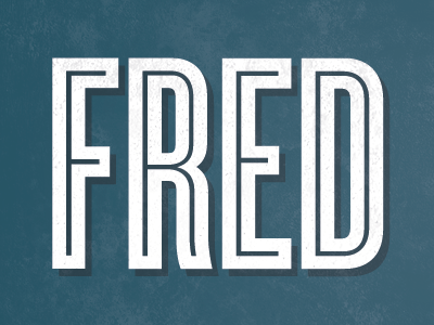 Fred! blue cyclone drop shadow textured type