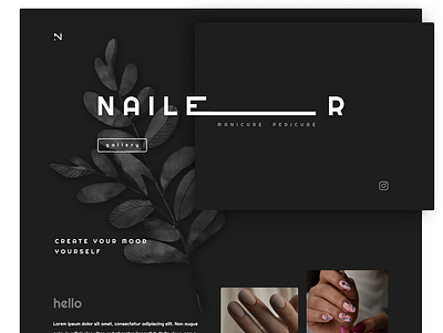 NAILER beautysalon branding design figma landingpage portfolio ui uiux ux webdesign