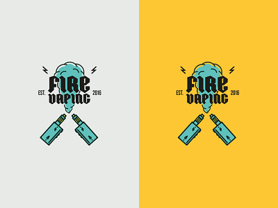 Fire Vaping cigarette logo smoke vape