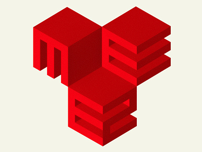 MEE 2 logo cubes hexagons hypnotic illusion letter forms logo
