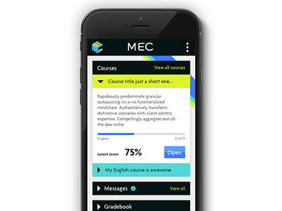 MEC English language learning website escher material mobile ui web