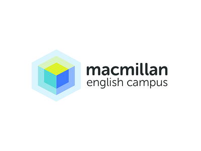 Macmillan English Campus logo clean cube fresh geometry logo transparency