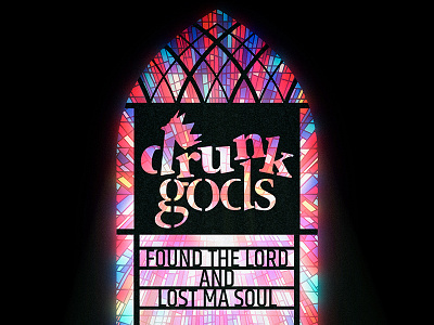 Drunk Gods CD cover band cd cover drunk glass gods iron print stained stained glass