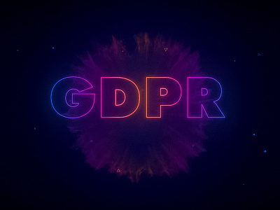 GDPR acronym dark explosion gdpr glow gradients neon