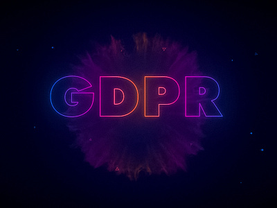 GDPR acronym dark explosion gdpr glow gradients neon
