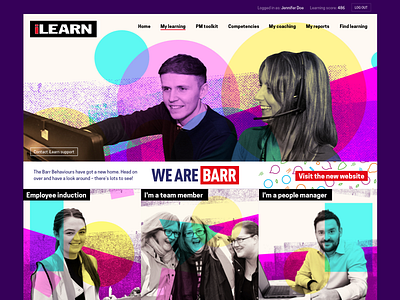 iLearn LMS design refresh take 2 cmyk halftone hero home landing overlay