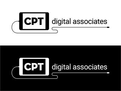 CPT digital associates logo digital identity ipad logo mono reverse