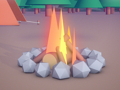 Explain.ly Fire c4d camp camping fire flames som