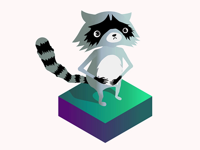 Hungry racoon character animation aftereffects animation character hungry illustration motion racoon sad