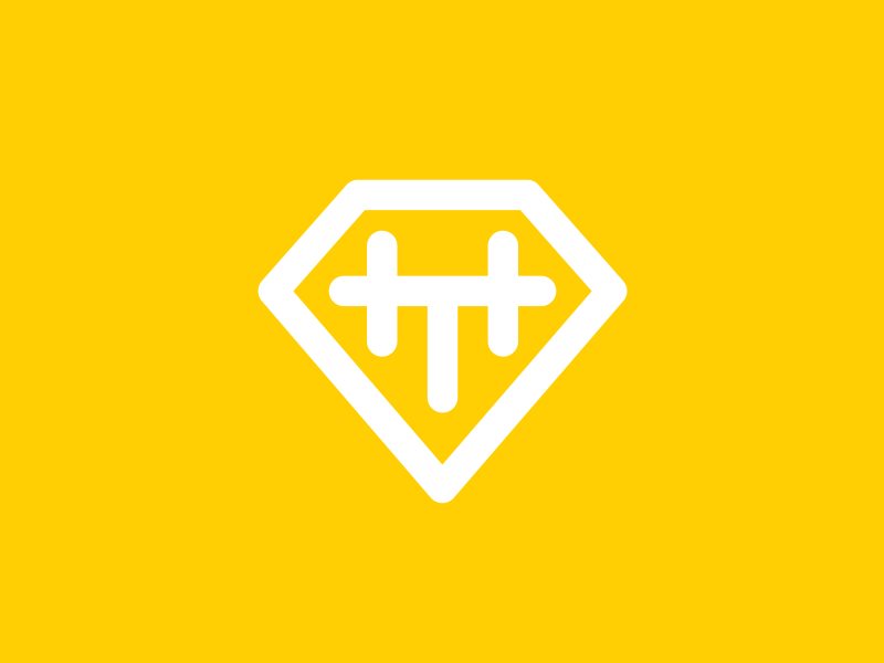 Teamhunt brilliant identity logo orange startup style superman teamhunt th yellow