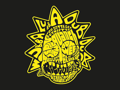 It's Rickdiculous! graphic design illustration rick and morty t-shirt design typography yellow