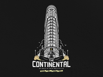 The Continental adobe illustrator adobe photoshop cityscape continental hotel illustration john wick movie print design secret society typogaphy vector