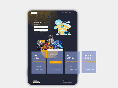 Web Design for Wi-Fi Login Page designweb games loginpage ui uidesign uiux web design webdesign