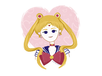 Usagi digital art digital illustration drawing illustration portrait sailor moon