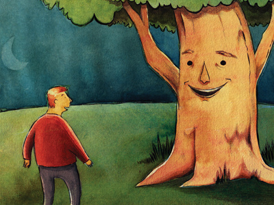 Talking Tree children fairytale fantasy illustration tree