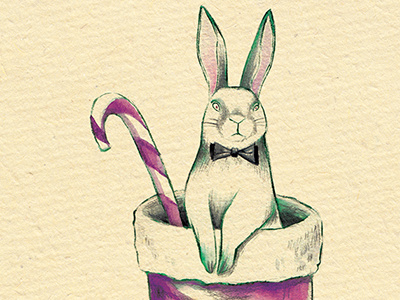 christmas card 2014 bunny card christmas design illustration rabbit