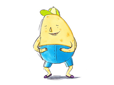 Potato boy character characterdesign children concept cute design happy healthy illustration potato potatoes veggies