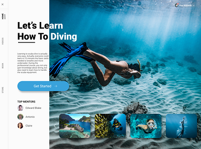 Diving Lesson branding design ui