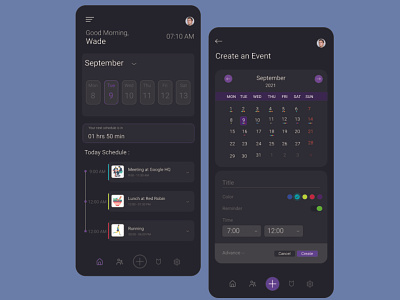 Calendar App calendar figma ui