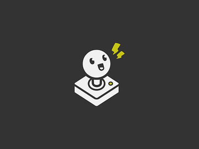 Flash Feed Logo bolt character face game joystick logo