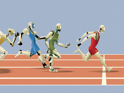 Race of Tomorrow editorial finance illustration robotic