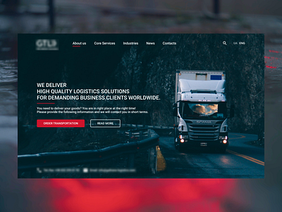 Logistic company design logistics truck ui web design