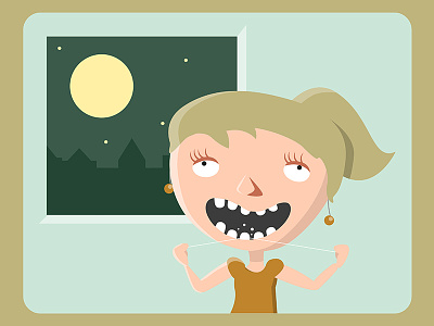 Studentist - Scene 22 2d animation character dentist design dutch flossing lotte studentist tanden teeth