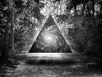 Paradox aliens art audio cover dimension mystery neoclassic photography portal triangle vortex wood