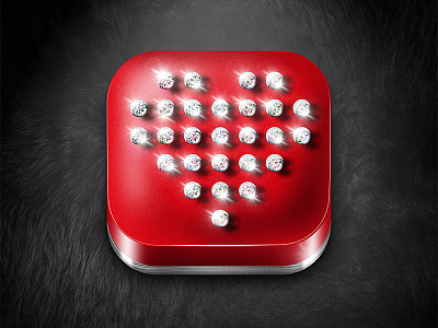 Joyclub iOS Icon android app button diamonds ios mockup plastic red