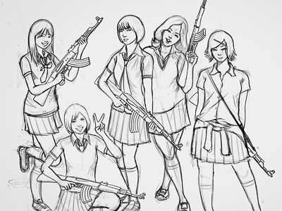 AKB47 Sketch WIP illustration sketch