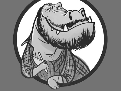 P-Rex character dinosaur illustration ink t rex