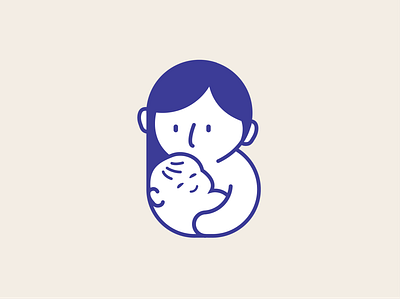 Motherhood Logo b baby blue branding graphic design graphicdesign hug illustration logo logodesign love mark mom nagative shape vector white