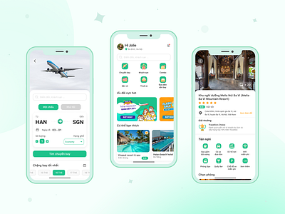 Travel App - UI UX booking filght fresh green home hotel illustration layout location nature orange plan sale search template travel uigraphic design ux young