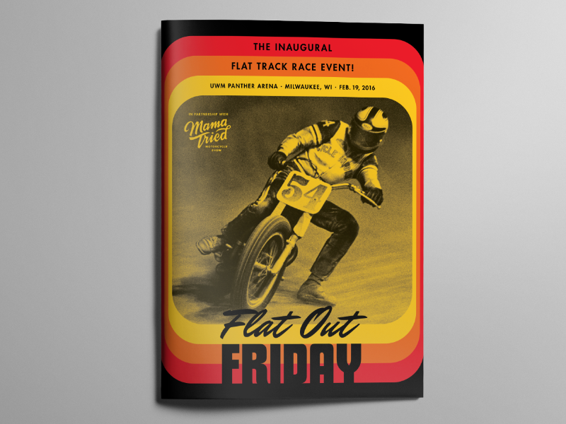 Flat Out Friday Program Cover program guide book futura vintage cover racing flat track motorcycle flat out friday