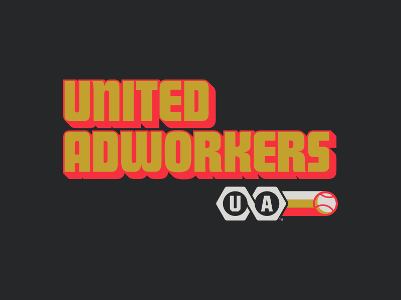Adworkers Softball Alternate Graphic wisconsin seventies 1970s baseball apparel tshirt design softball milwaukee united adworkers