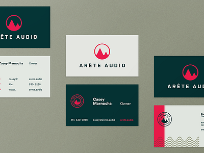 Arete Audio Business Card(s) arete audio brand business card company design logo milwaukee pattern sound typography wisconsin