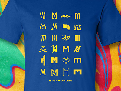 M Is For Milwaukee apparel blue cream cream city em letters m milwaukee tshirt typography wisconsin yellow
