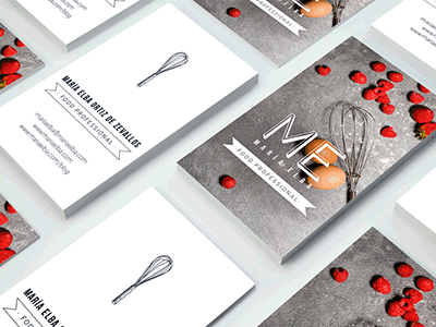 Maria Elba Food Professional Business Cards branding chef food graphic design identity kitchen logo personal branding