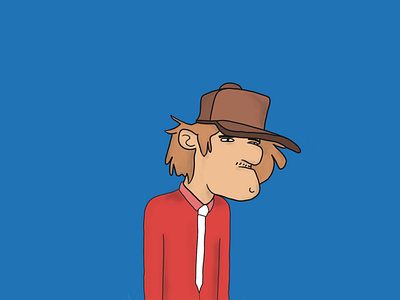 Dude with cap blue cap drawing hat illustration ipad man procreate vector