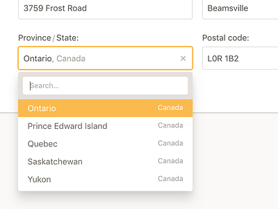 Custom Search Input autocomplete country dropdown form province region search input search select select select box selectize state