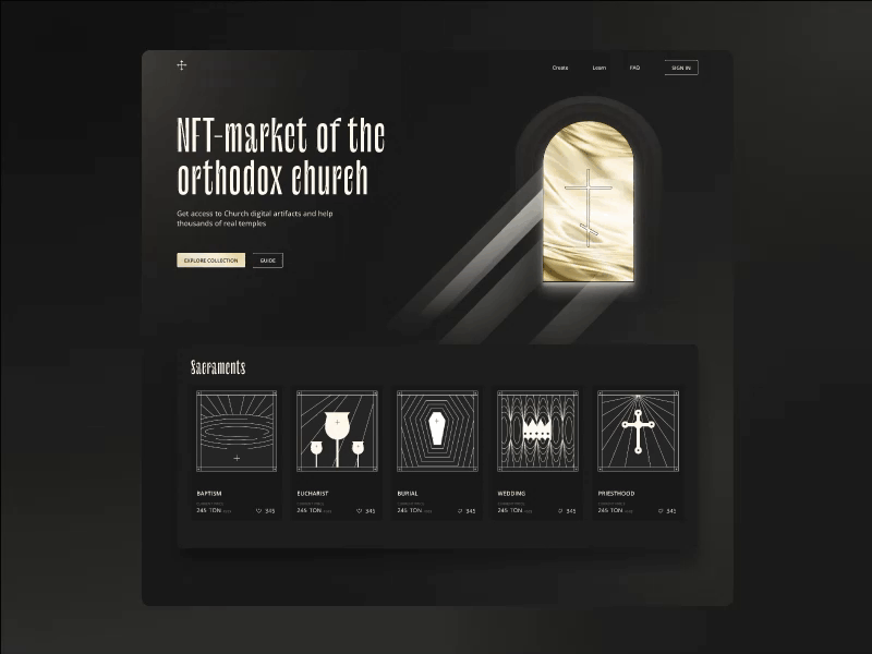 NFT-market of the orthodox church / Concept figma graphic design inte interface nft ui