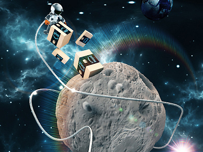 The Postman...Prime to the Moon 3d art cinema4d illustration