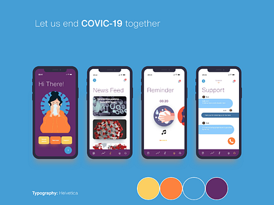 Health app for Covid-19 adobe illustrator adobe photoshop adobe xd app corona virus covid 19 health app mobile