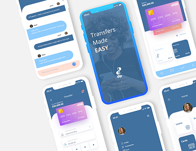 DIP Banking App adobe xd design illustration mobile mobile app design photoshop ui ux web xd